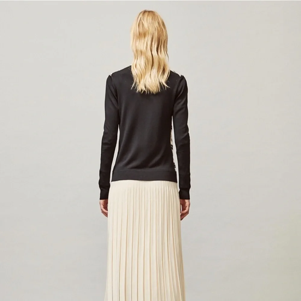 NWT Tory Burch Silk Front Cardigan Sweater